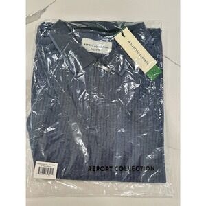 Report Collection Mens XXL Navy Marine Herringbone Quarter Zip Polo